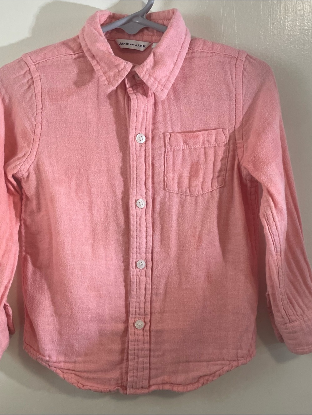 Janie and Jack Coral Pink Button-Front Shirt